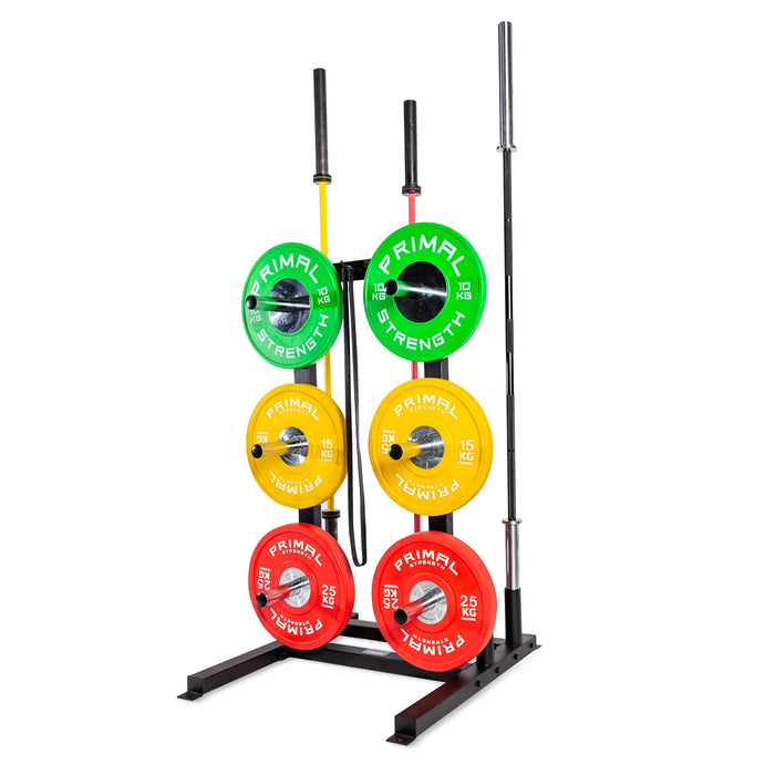 Primal Strength Stealth Commercial Fitness Olympic Disc & Barbell Rack Matte Nero
